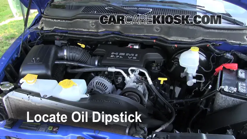 2007 Dodge Ram 1500 Laramie 5.7L V8 Extended Crew Cab Pickup Oil Check Oil Level